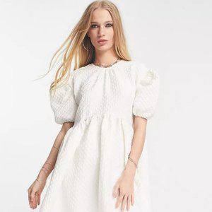 ASOS Sister Jane Midi Dress in Ivory Heart Jacquard